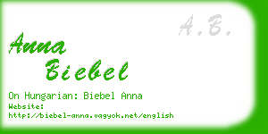 anna biebel business card